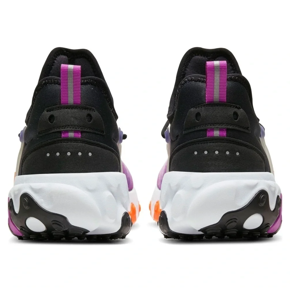 NIKE React Presto Print Big Kids' Shoes Black-Total Orange Tennis Shoes Sneakers